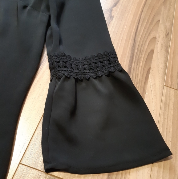 Black Dress with Crochet Sleeves - Picture 3 of 6